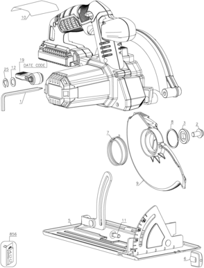 Default Diagram and Parts List for PCC660B Type 1 Porter Cable Circular Saw